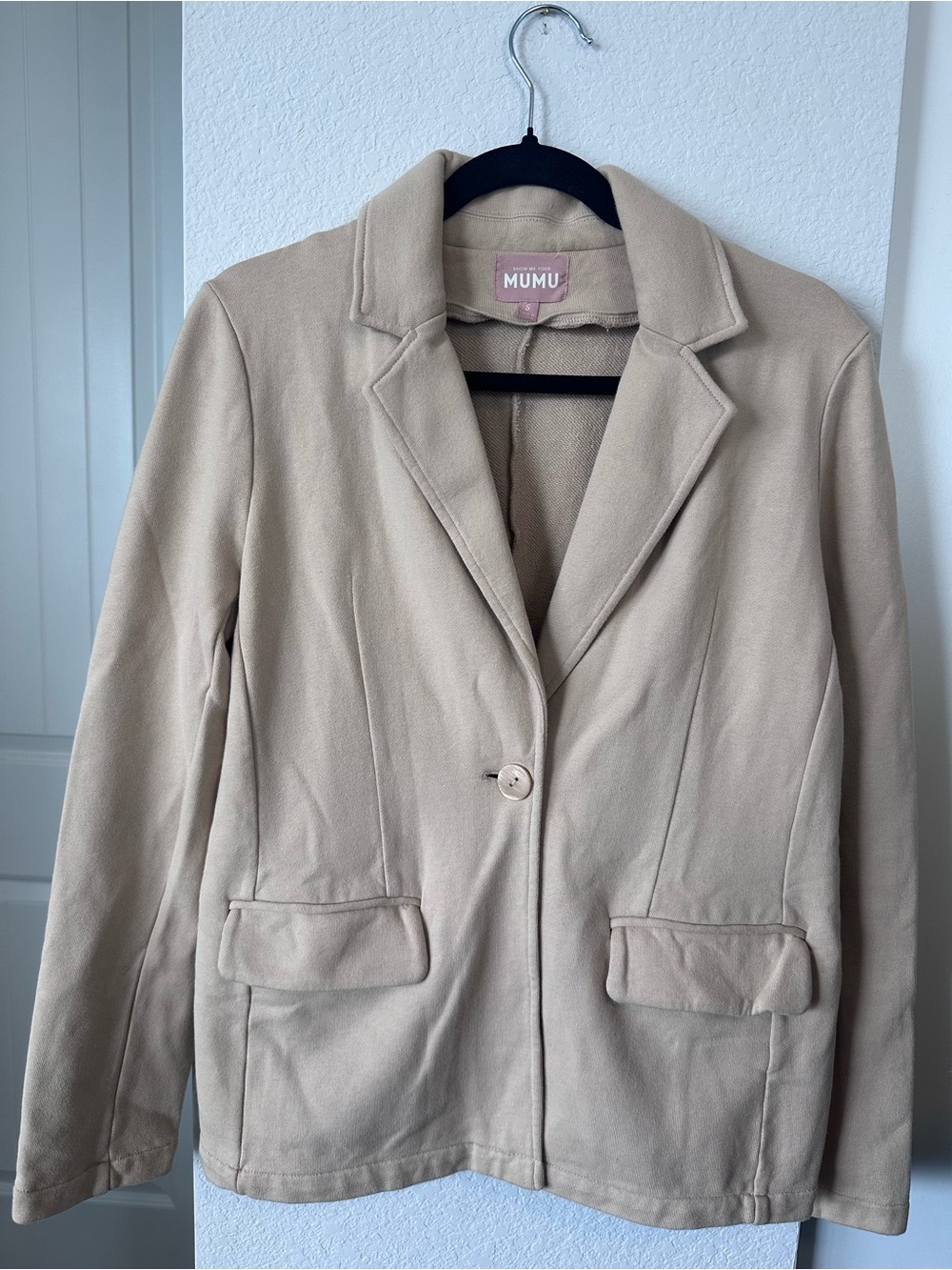 NWOT Show Me Your Mumu Lazy Chic Blazer Tan Knit Size S